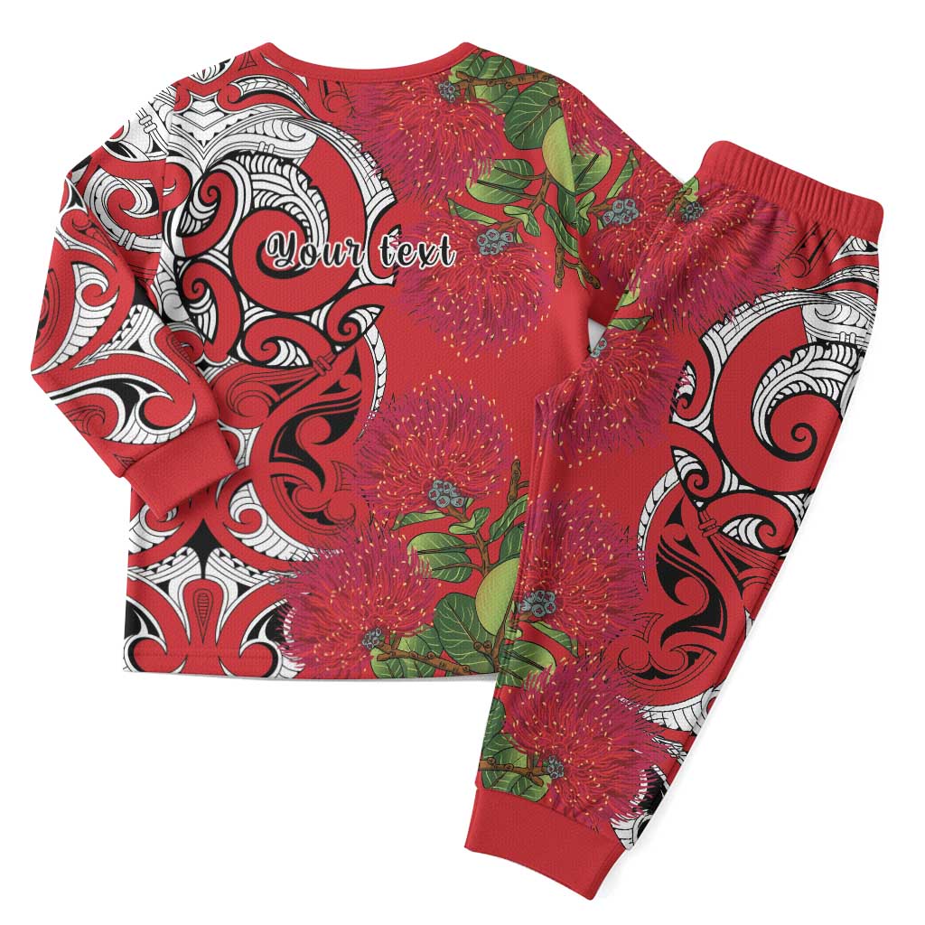 Personalised New Zealand Koru Pohutukawa Christmas Pajama Set Meri Kirihimete Aroha for Christmas - Polynesian Pride