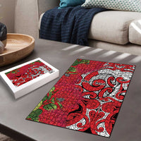 Personalised New Zealand Koru Pohutukawa Puzzle Meri Kirihimete Aroha for Christmas - Polynesian Pride