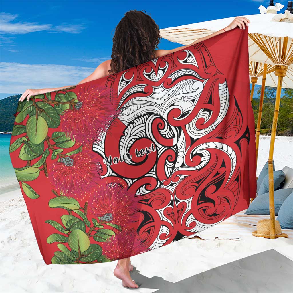 Personalised New Zealand Koru Pohutukawa Sarong Meri Kirihimete Aroha for Christmas - Polynesian Pride