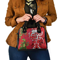 Personalised New Zealand Koru Pohutukawa Shoulder Handbag Meri Kirihimete Aroha for Christmas - Polynesian Pride