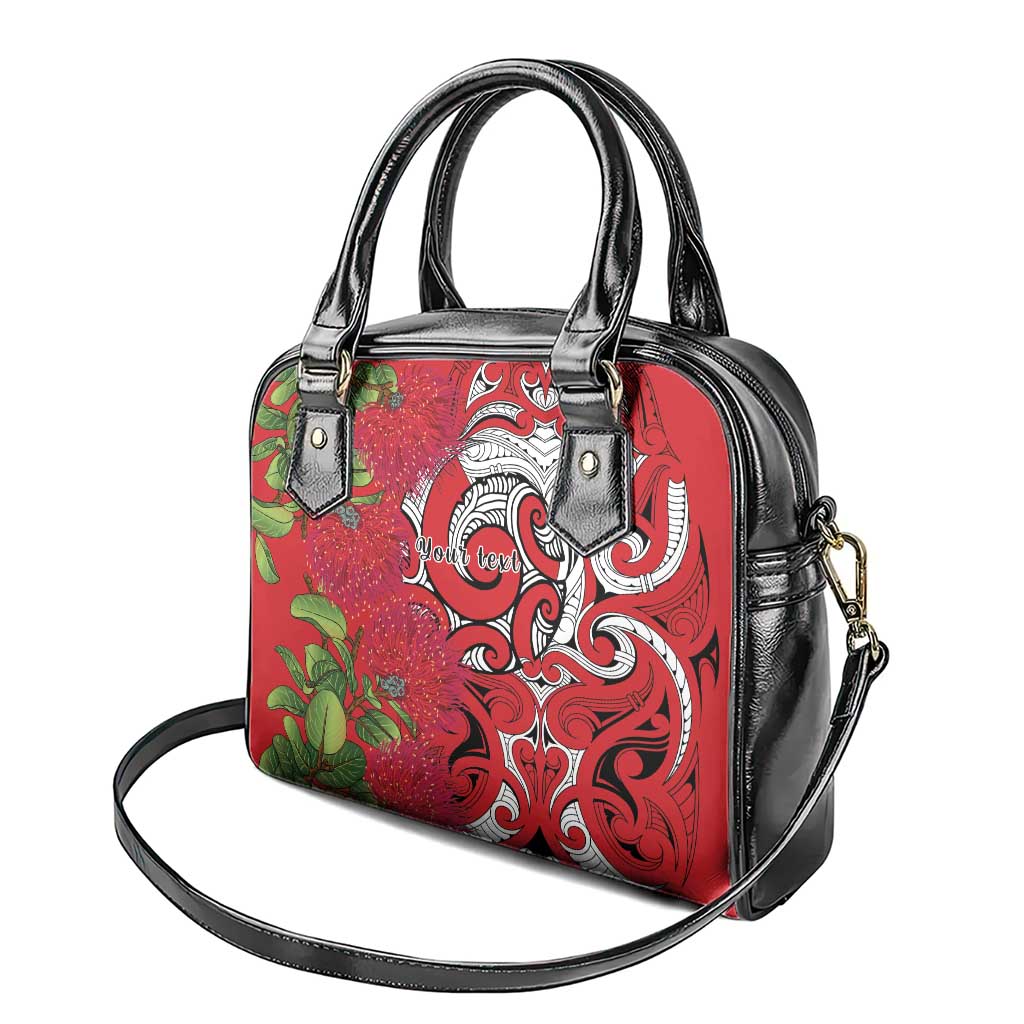 Personalised New Zealand Koru Pohutukawa Shoulder Handbag Meri Kirihimete Aroha for Christmas - Polynesian Pride