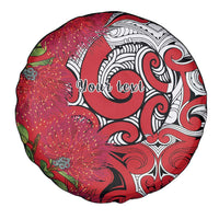Personalised New Zealand Koru Pohutukawa Spare Tire Cover Meri Kirihimete Aroha for Christmas - Polynesian Pride