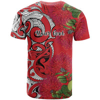 Personalised New Zealand Koru Pohutukawa T Shirt Meri Kirihimete Aroha for Christmas - Polynesian Pride