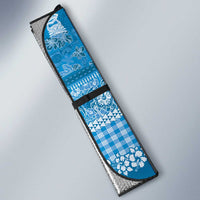 Hawaiian Hibiscus Honu Auto Sun Shade Blue Mele Kalikimaka Palaka Spirit - Polynesian Pride