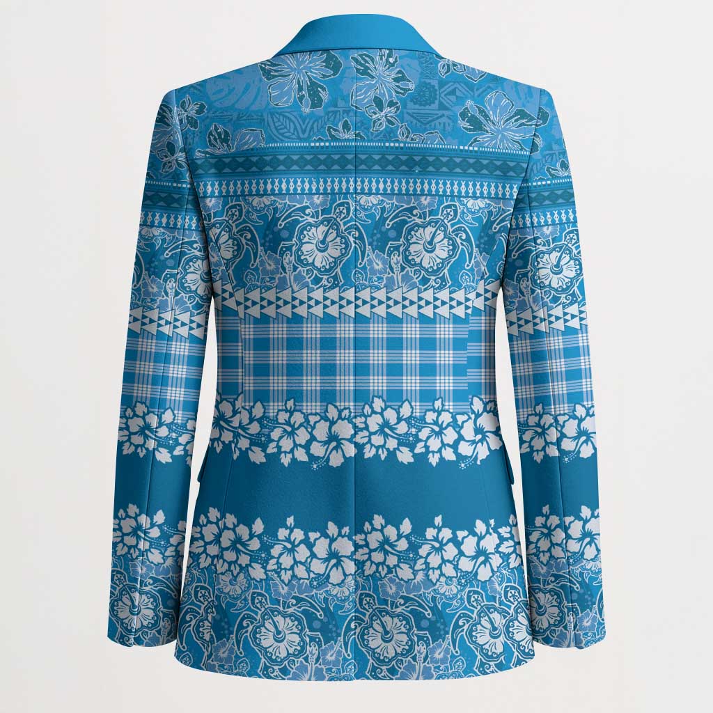 Hawaiian Hibiscus Honu Blazer Blue Mele Kalikimaka Palaka Spirit - Polynesian Pride