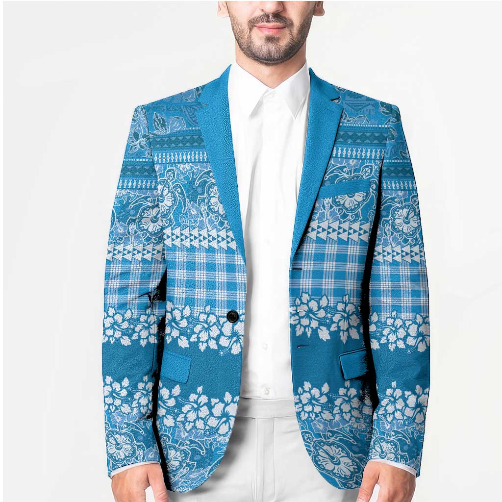 Hawaiian Hibiscus Honu Blazer Blue Mele Kalikimaka Palaka Spirit - Polynesian Pride