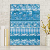 Hawaiian Hibiscus Honu Canvas Wall Art Blue Mele Kalikimaka Palaka Spirit - Polynesian Pride