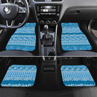 Hawaiian Hibiscus Honu Car Mats Blue Mele Kalikimaka Palaka Spirit - Polynesian Pride