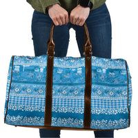 Hawaiian Hibiscus Honu Travel Bag Blue Mele Kalikimaka Palaka Spirit - Polynesian Pride
