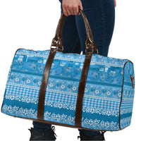 Hawaiian Hibiscus Honu Travel Bag Blue Mele Kalikimaka Palaka Spirit - Polynesian Pride