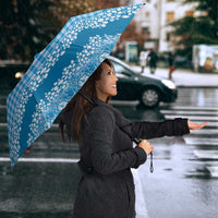 Hawaiian Hibiscus Honu Umbrella Blue Mele Kalikimaka Palaka Spirit - Polynesian Pride