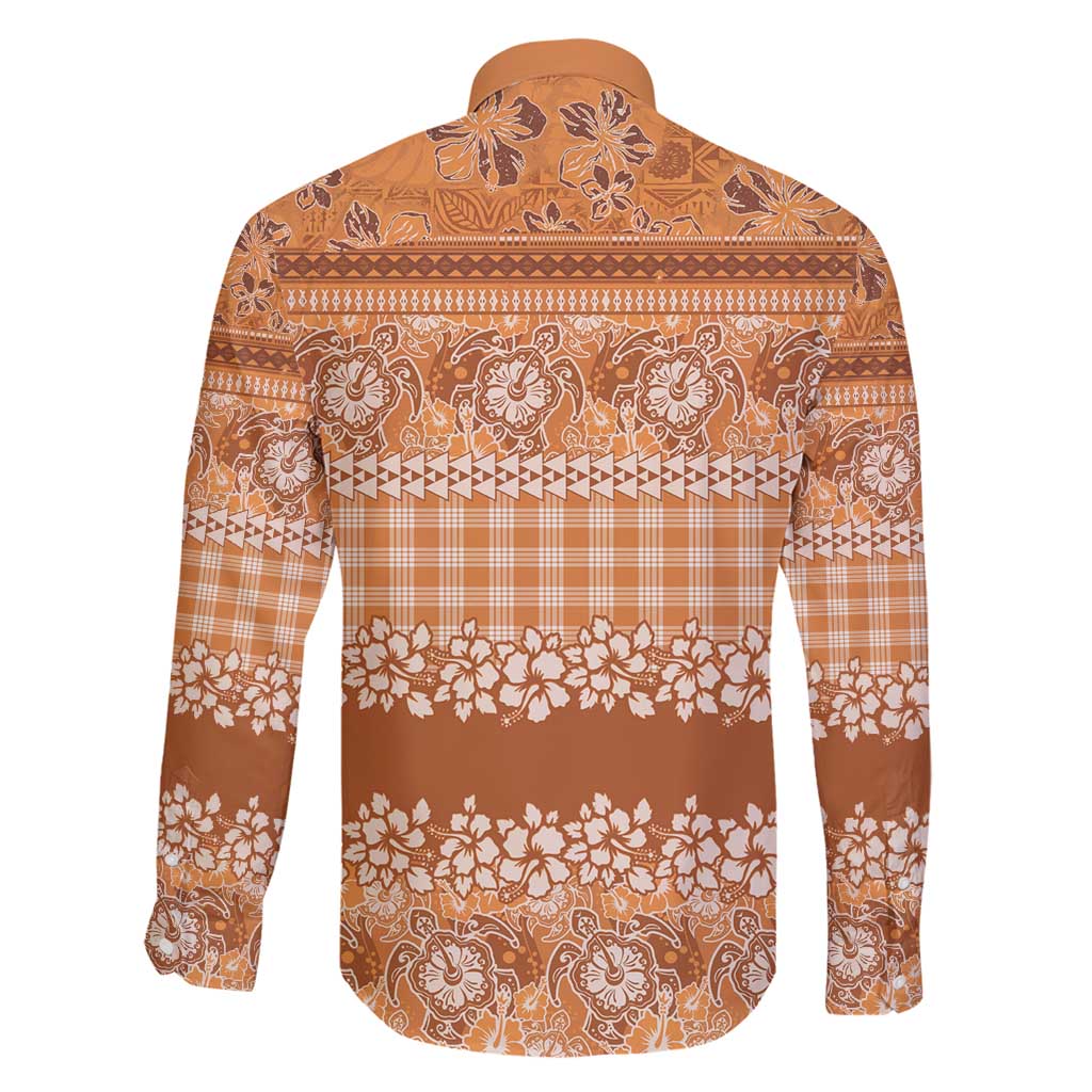 Hawaiian Hibiscus Honu Family Matching Off Shoulder Short Dress and Hawaiian Shirt Gold Mele Kalikimaka Palaka Spirit - Polynesian Pride