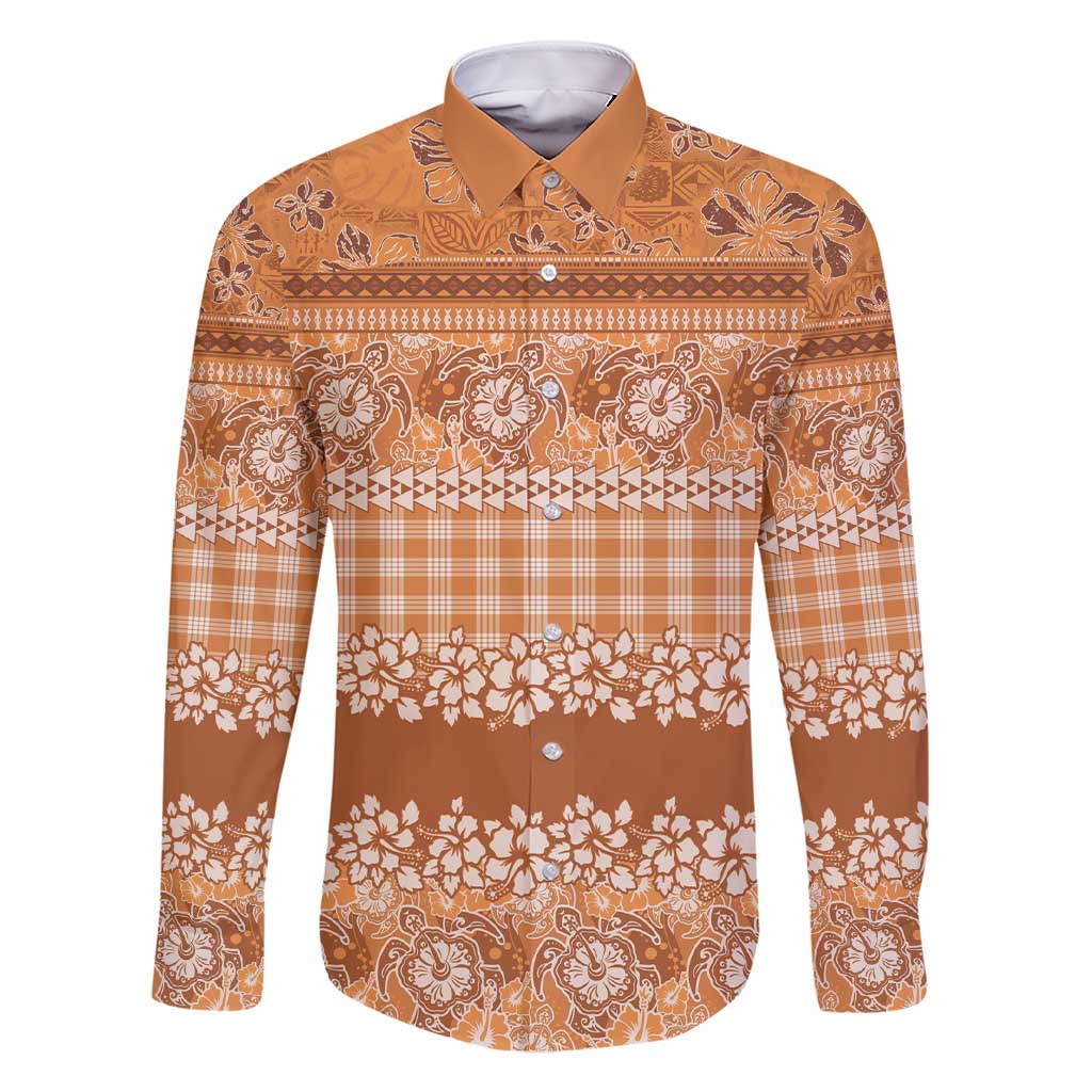 Hawaiian Hibiscus Honu Family Matching Short Sleeve Bodycon Dress and Hawaiian Shirt Gold Mele Kalikimaka Palaka Spirit - Polynesian Pride