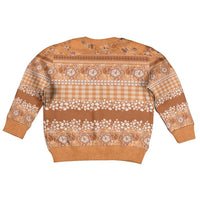 Hawaiian Hibiscus Honu Kid Ugly Christmas Sweater Gold Mele Kalikimaka Palaka Spirit - Polynesian Pride