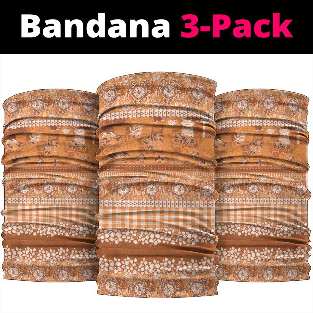 Hawaiian Hibiscus Honu Neck Gaiter Gold Mele Kalikimaka Palaka Spirit - Polynesian Pride