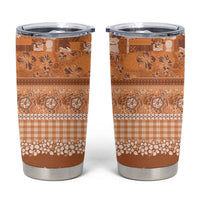 Hawaiian Hibiscus Honu Tumbler Cup Gold Mele Kalikimaka Palaka Spirit - Polynesian Pride