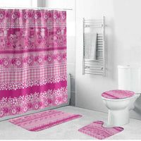 Hawaiian Hibiscus Honu Bathroom Set Pink Mele Kalikimaka Palaka Spirit - Polynesian Pride