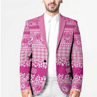 Hawaiian Hibiscus Honu Blazer Pink Mele Kalikimaka Palaka Spirit - Polynesian Pride