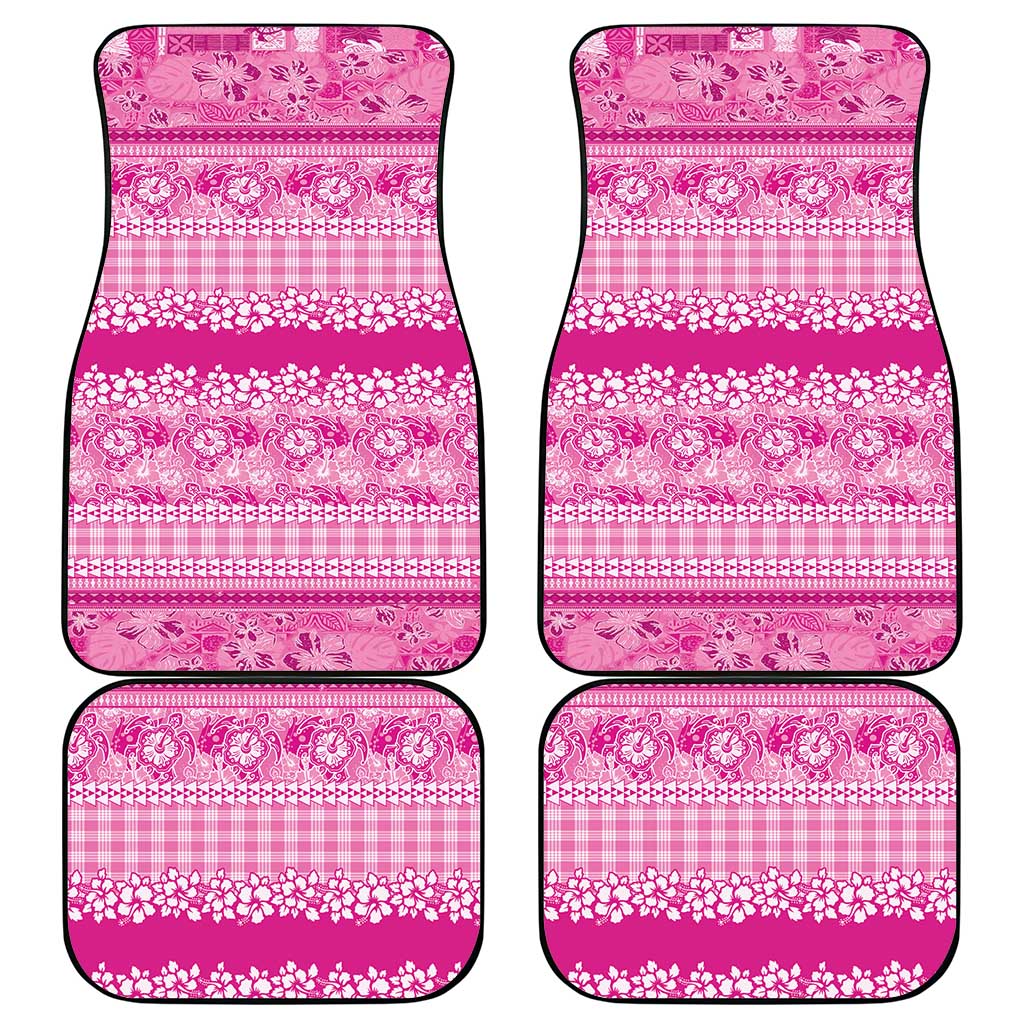 Hawaiian Hibiscus Honu Car Mats Pink Mele Kalikimaka Palaka Spirit - Polynesian Pride