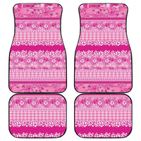 Hawaiian Hibiscus Honu Car Mats Pink Mele Kalikimaka Palaka Spirit - Polynesian Pride