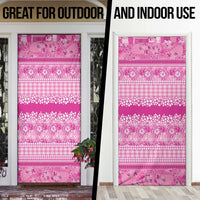 Hawaiian Hibiscus Honu Door Cover Pink Mele Kalikimaka Palaka Spirit - Polynesian Pride