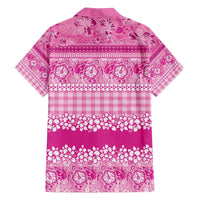 Hawaiian Hibiscus Honu Family Matching Long Sleeve Bodycon Dress and Hawaiian Shirt Pink Mele Kalikimaka Palaka Spirit - Polynesian Pride