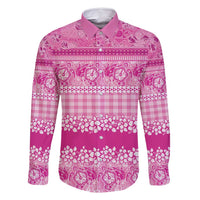 Hawaiian Hibiscus Honu Family Matching Mermaid Dress and Hawaiian Shirt Pink Mele Kalikimaka Palaka Spirit - Polynesian Pride