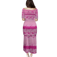 Hawaiian Hibiscus Honu Family Matching Puletasi and Hawaiian Shirt Pink Mele Kalikimaka Palaka Spirit - Polynesian Pride