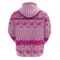 Hawaiian Hibiscus Honu Hoodie Pink Mele Kalikimaka Palaka Spirit - Polynesian Pride