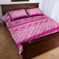 Hawaiian Hibiscus Honu Quilt Bed Set Pink Mele Kalikimaka Palaka Spirit - Polynesian Pride