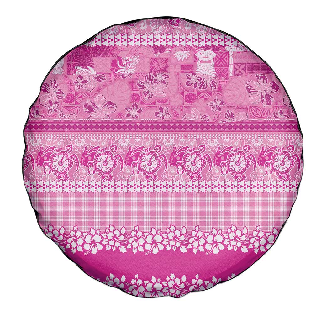 Hawaiian Hibiscus Honu Spare Tire Cover Pink Mele Kalikimaka Palaka Spirit - Polynesian Pride