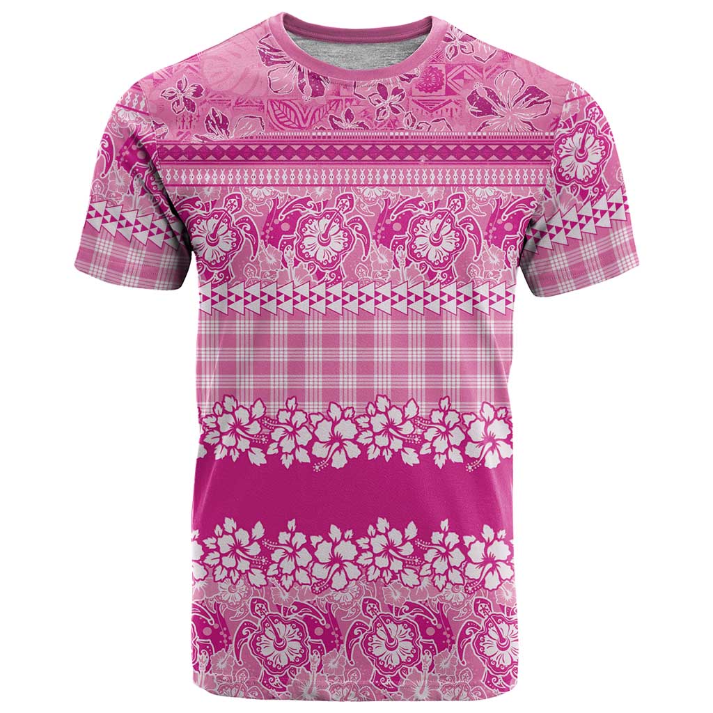 Hawaiian Hibiscus Honu T Shirt Pink Mele Kalikimaka Palaka Spirit - Polynesian Pride