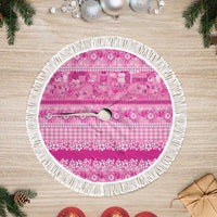 Hawaiian Hibiscus Honu Tree Skirt Pink Mele Kalikimaka Palaka Spirit - Polynesian Pride
