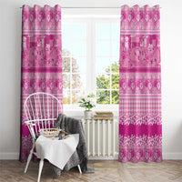 Hawaiian Hibiscus Honu Window Curtain Pink Mele Kalikimaka Palaka Spirit - Polynesian Pride