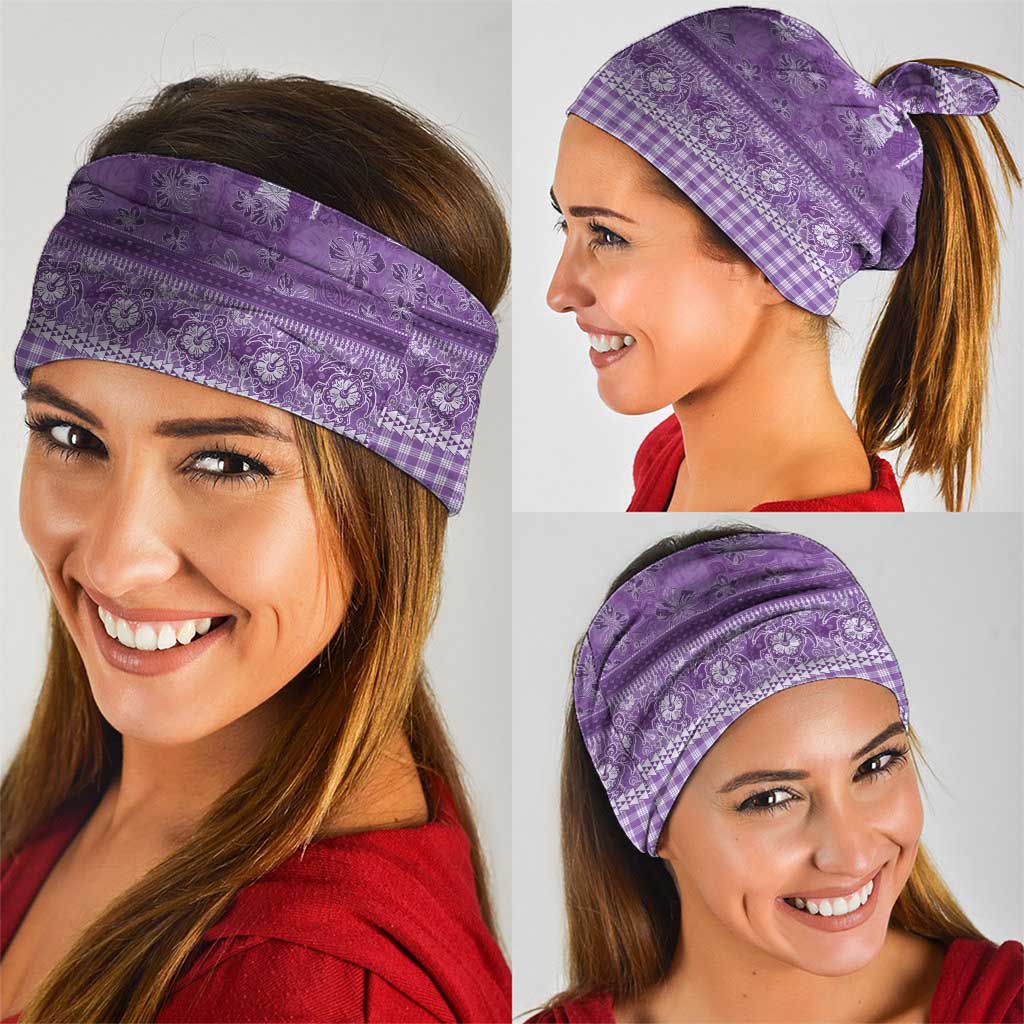 Hawaiian Hibiscus Honu Neck Gaiter Purple Mele Kalikimaka Palaka Spirit - Polynesian Pride