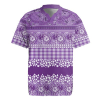 Hawaiian Hibiscus Honu Rugby Jersey Purple Mele Kalikimaka Palaka Spirit - Polynesian Pride