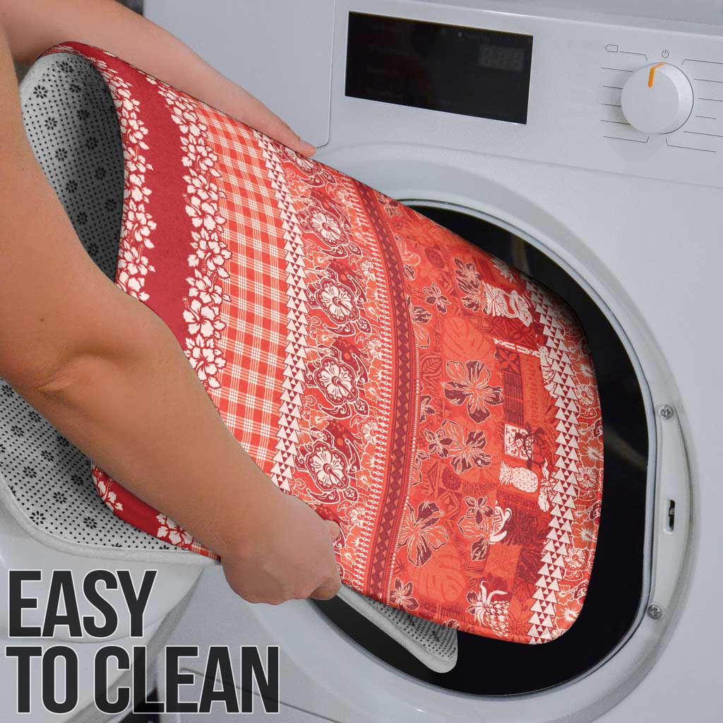 Hawaiian Hibiscus Honu Bathroom Set Red Mele Kalikimaka Palaka Spirit - Polynesian Pride