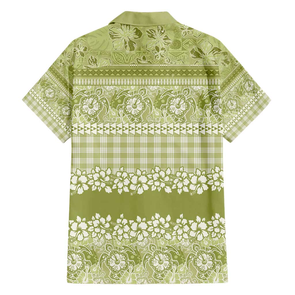 Hawaiian Hibiscus Honu Hawaiian Shirt Sage Green Mele Kalikimaka Palaka Spirit - Polynesian Pride