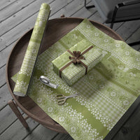 Hawaiian Hibiscus Honu Wrapping Paper Sage Green Mele Kalikimaka Palaka Spirit - Polynesian Pride