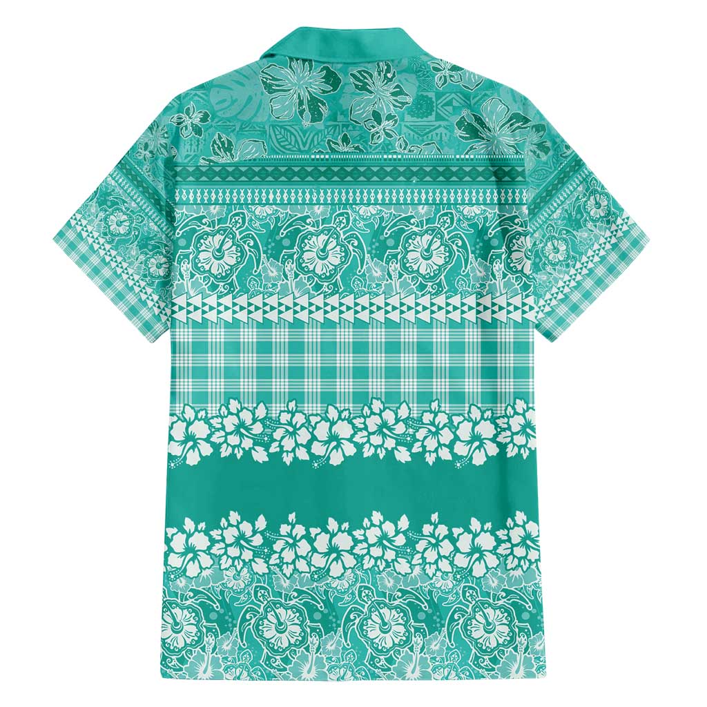 Hawaiian Hibiscus Honu Family Matching Puletasi and Hawaiian Shirt Turquoise Mele Kalikimaka Palaka Spirit - Polynesian Pride