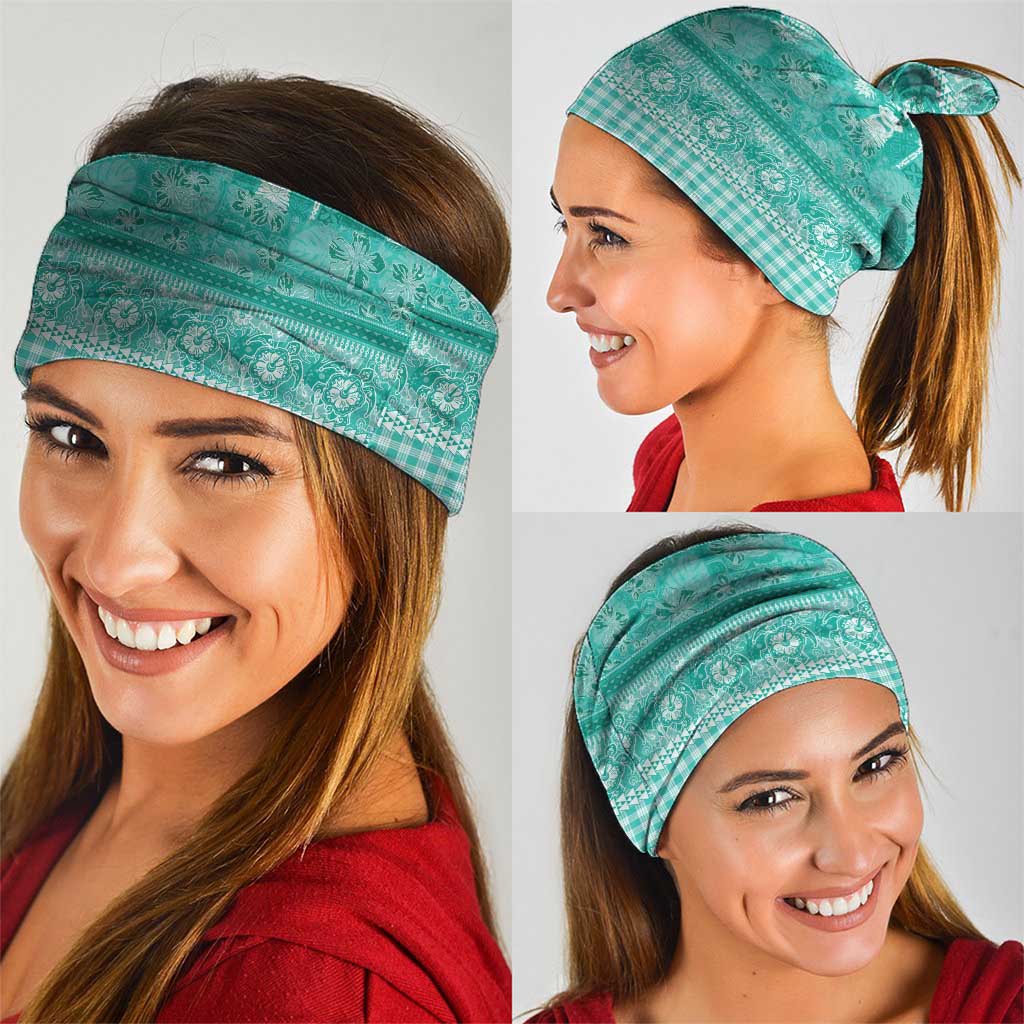Hawaiian Hibiscus Honu Neck Gaiter Turquoise Mele Kalikimaka Palaka Spirit - Polynesian Pride