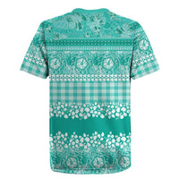 Hawaiian Hibiscus Honu Rugby Jersey Turquoise Mele Kalikimaka Palaka Spirit LT9 - Polynesian Pride