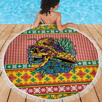 Hawaiian Pineapples Skull Beach Blanket Mele Kalikimaka Palaka Quilt Pattern - Polynesian Pride