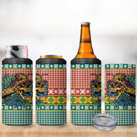 Hawaiian Pineapples Skull 4 in 1 Can Cooler Tumbler Mele Kalikimaka Palaka Quilt Pattern - Polynesian Pride