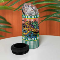 Hawaiian Pineapples Skull 4 in 1 Can Cooler Tumbler Mele Kalikimaka Palaka Quilt Pattern - Polynesian Pride