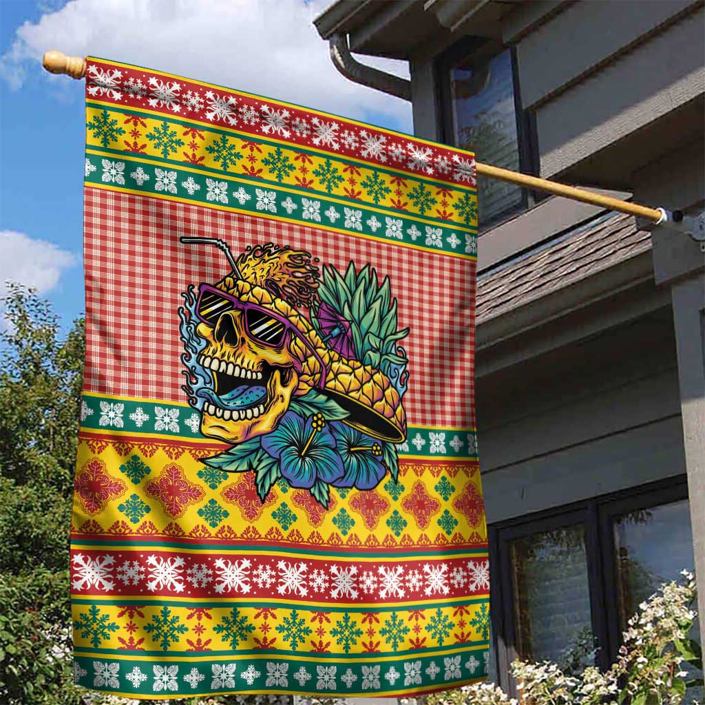Hawaiian Pineapples Skull Garden Flag Mele Kalikimaka Palaka Quilt Pattern - Polynesian Pride