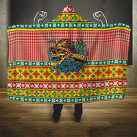 Hawaiian Pineapples Skull Hooded Blanket Mele Kalikimaka Palaka Quilt Pattern - Polynesian Pride