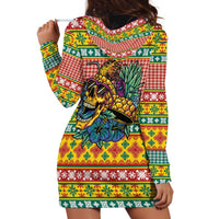 Hawaiian Pineapples Skull Hoodie Dress Mele Kalikimaka Palaka Quilt Pattern - Polynesian Pride