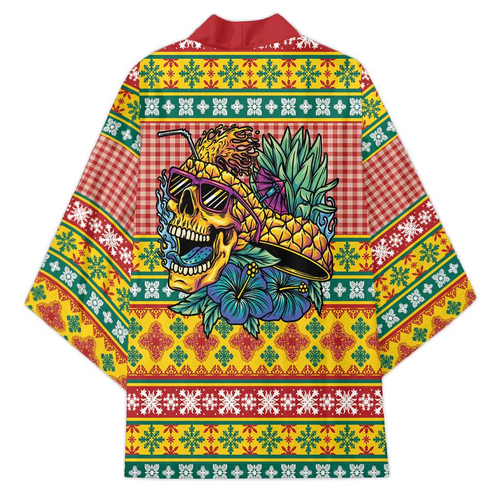 Hawaiian Pineapples Skull Kimono Mele Kalikimaka Palaka Quilt Pattern - Polynesian Pride