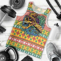 Hawaiian Pineapples Skull Men Tank Top Mele Kalikimaka Palaka Quilt Pattern - Polynesian Pride